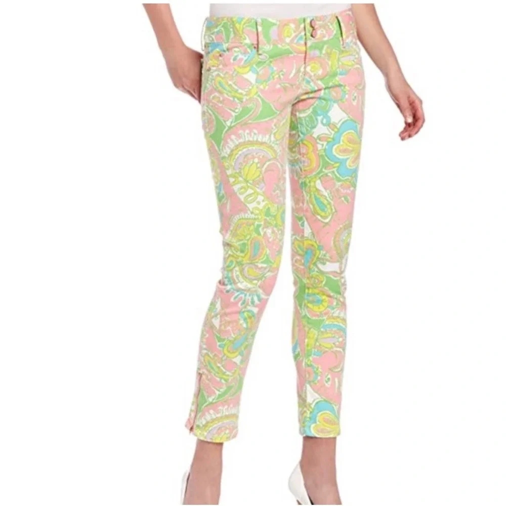 Lilly Pulitzer Worth skinny zip jeans low rise women's 0 - Picture 5 of 12